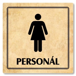 WC ženy personál, 148x148mm, pergamen, Utah